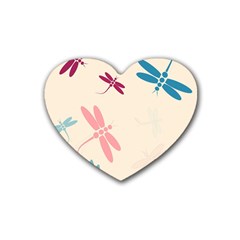 Pastel dragonflies  Heart Coaster (4 pack) 