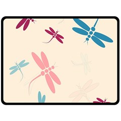 Pastel Dragonflies  Fleece Blanket (large)  by Valentinaart