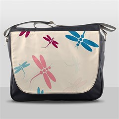 Pastel Dragonflies  Messenger Bags by Valentinaart