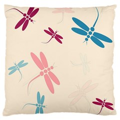 Pastel dragonflies  Large Flano Cushion Case (Two Sides)