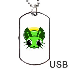 Transparent Firefly Dog Tag Usb Flash (one Side) by Valentinaart