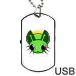 Transparent firefly Dog Tag USB Flash (Two Sides)  Front