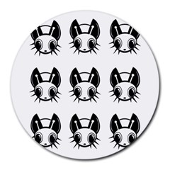 Black And White Fireflies Patten Round Mousepads by Valentinaart