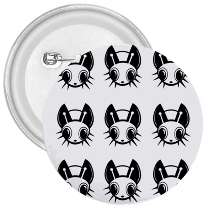 Black and white fireflies patten 3  Buttons