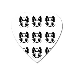 Black And White Fireflies Patten Heart Magnet by Valentinaart