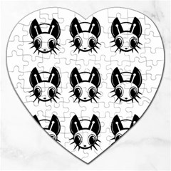 Black And White Fireflies Patten Jigsaw Puzzle (heart)