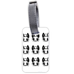 Black And White Fireflies Patten Luggage Tags (one Side)  by Valentinaart