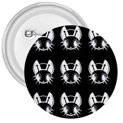 White And Black Fireflies  3  Buttons by Valentinaart