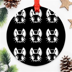 White And Black Fireflies  Ornament (round) 