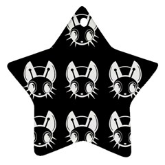 White And Black Fireflies  Ornament (star) 