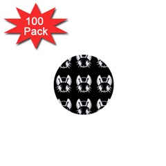 White And Black Fireflies  1  Mini Buttons (100 Pack) 