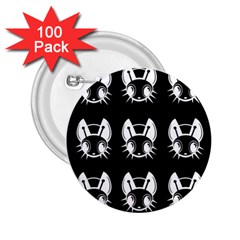 White And Black Fireflies  2 25  Buttons (100 Pack) 