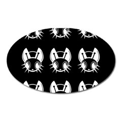 White And Black Fireflies  Oval Magnet by Valentinaart