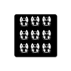 White And Black Fireflies  Square Magnet by Valentinaart