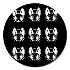 White And Black Fireflies  Magnet 5  (round) by Valentinaart