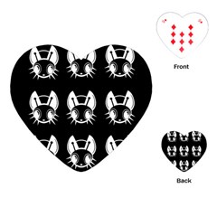 White And Black Fireflies  Playing Cards (heart) 