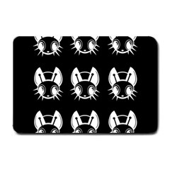 White And Black Fireflies  Small Doormat  by Valentinaart