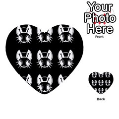 White And Black Fireflies  Multi-purpose Cards (heart)  by Valentinaart