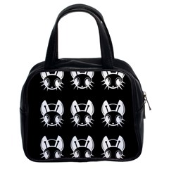 White And Black Fireflies  Classic Handbags (2 Sides)