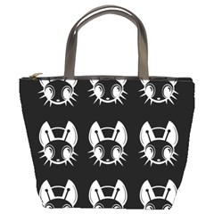 White And Black Fireflies  Bucket Bags