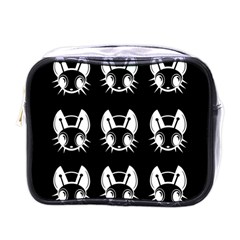 White And Black Fireflies  Mini Toiletries Bags by Valentinaart