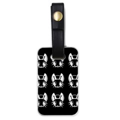 White And Black Fireflies  Luggage Tags (one Side)  by Valentinaart