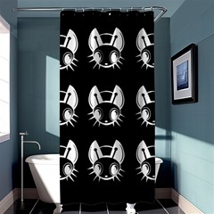 White And Black Fireflies  Shower Curtain 36  X 72  (stall) 