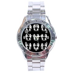 White And Black Fireflies  Stainless Steel Analogue Watch