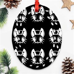 White And Black Fireflies  Ornament (oval Filigree) 