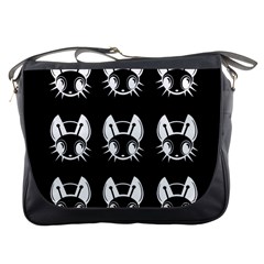 White And Black Fireflies  Messenger Bags by Valentinaart