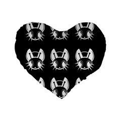 White And Black Fireflies  Standard 16  Premium Heart Shape Cushions by Valentinaart