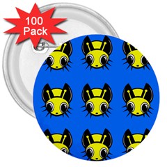 Yellow And Blue Firefies 3  Buttons (100 Pack)  by Valentinaart