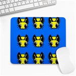 Yellow and blue firefies Large Mousepads Front