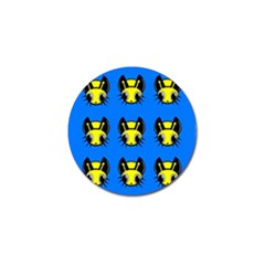 Yellow And Blue Firefies Golf Ball Marker by Valentinaart