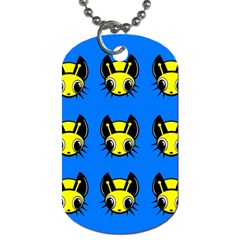 Yellow And Blue Firefies Dog Tag (two Sides) by Valentinaart