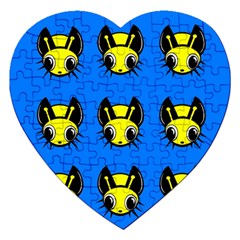 Yellow And Blue Firefies Jigsaw Puzzle (heart)