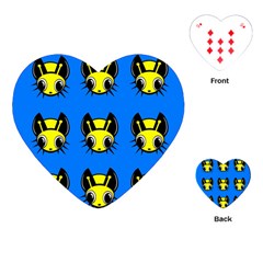 Yellow And Blue Firefies Playing Cards (heart) 