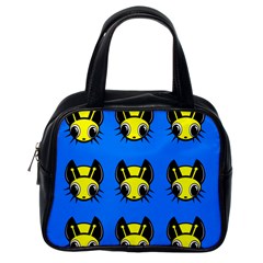 Yellow And Blue Firefies Classic Handbags (one Side)