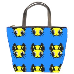 Yellow And Blue Firefies Bucket Bags