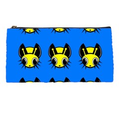 Yellow And Blue Firefies Pencil Cases by Valentinaart