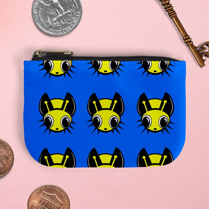 Yellow and blue firefies Mini Coin Purses