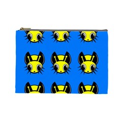 Yellow And Blue Firefies Cosmetic Bag (large)  by Valentinaart