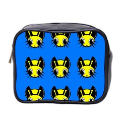 Yellow And Blue Firefies Mini Toiletries Bag 2-side by Valentinaart