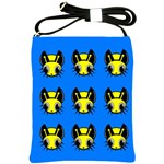 Yellow and blue firefies Shoulder Sling Bags Front