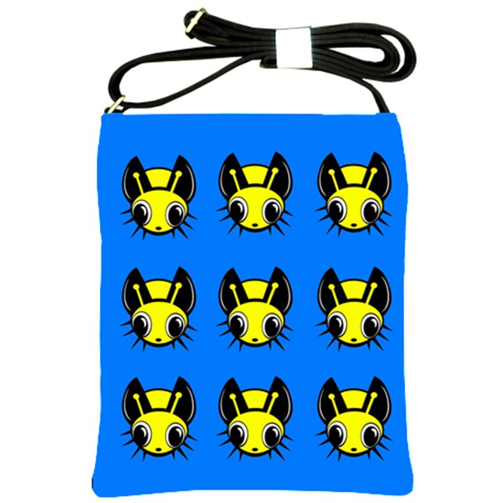 Yellow and blue firefies Shoulder Sling Bags