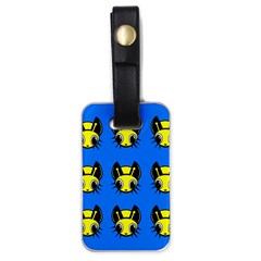 Yellow And Blue Firefies Luggage Tags (one Side)  by Valentinaart