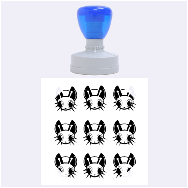 Yellow and blue firefies Rubber Round Stamps (Large)