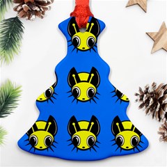 Yellow And Blue Firefies Christmas Tree Ornament (2 Sides)