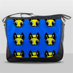 Yellow And Blue Firefies Messenger Bags by Valentinaart