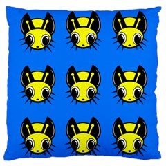 Yellow And Blue Firefies Large Cushion Case (two Sides) by Valentinaart